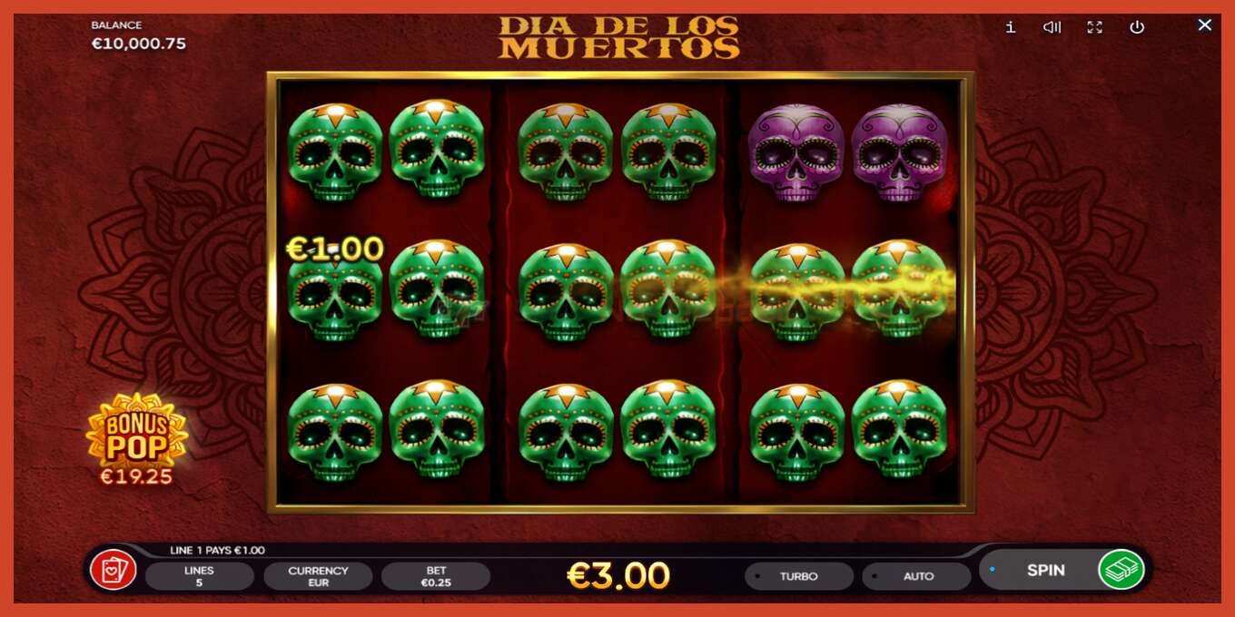 Slot screenshot: Dia de Los Muertos no deposit, number - 3