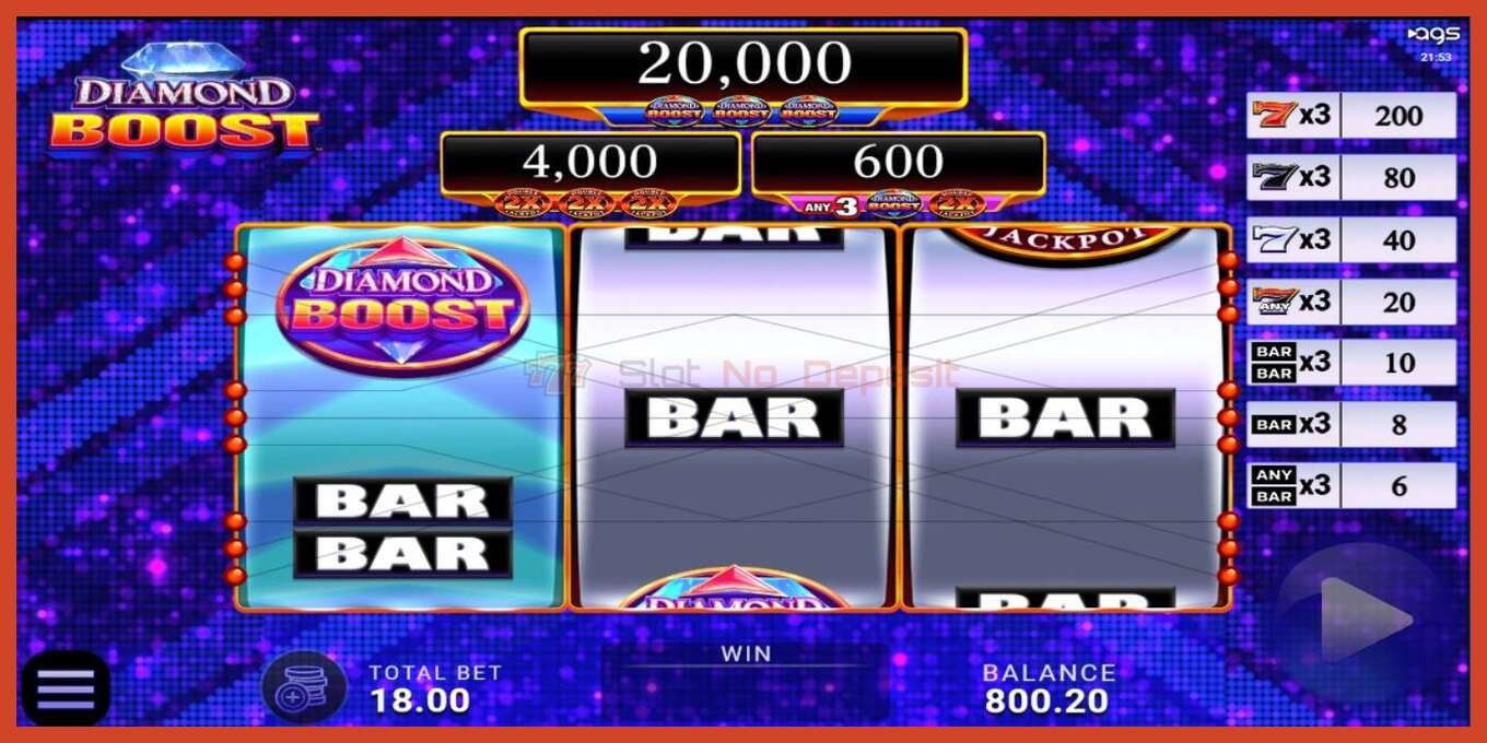 Slot screenshot: Diamond Boost no deposit, number - 1