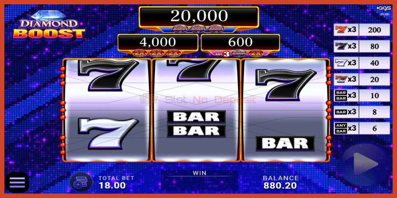 Slot screenshot: Diamond Boost no deposit, number - 3