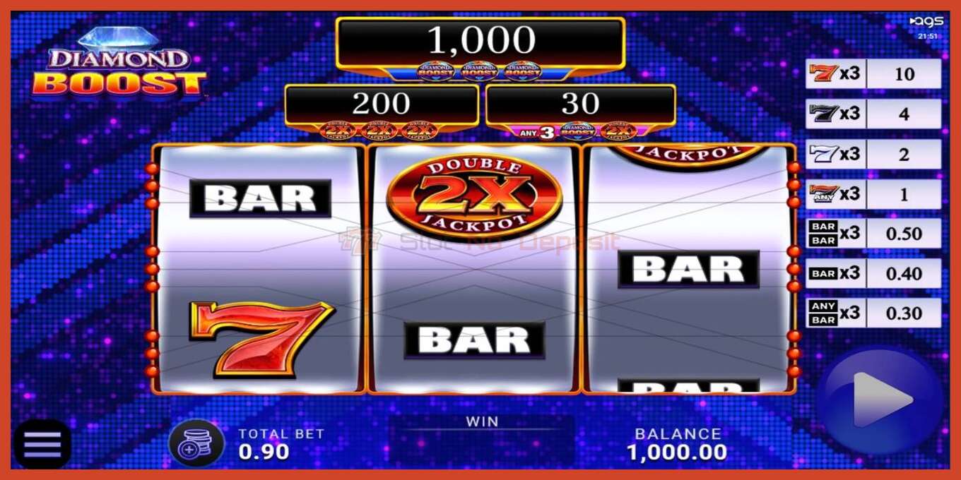 Slot screenshot: Diamond Boost no deposit, number - 4