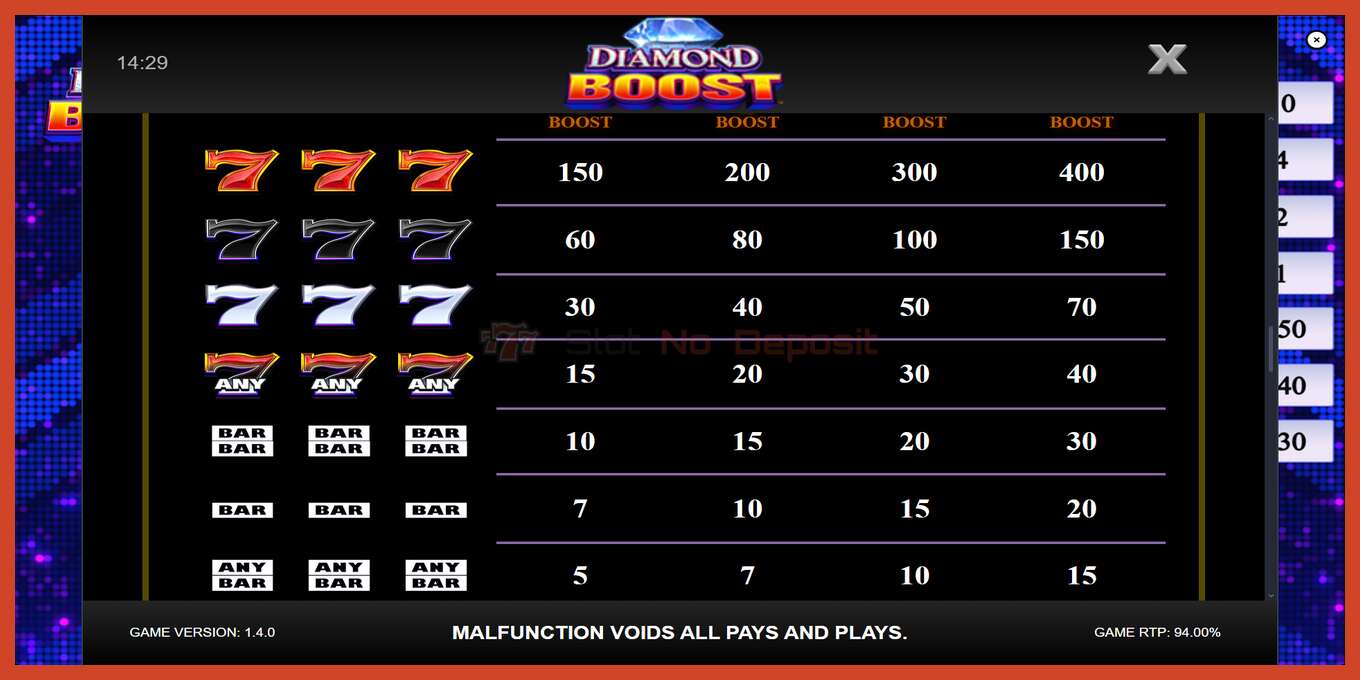 Slot screenshot: Diamond Boost no deposit, number - 7