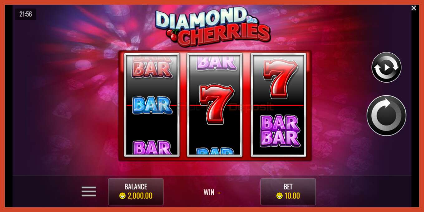 Slot screenshot: Diamond Cherries no deposit, number - 1