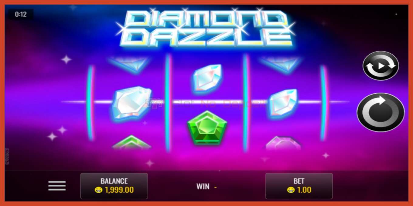 Slot screenshot: Diamond Dazzle no deposit, number - 1