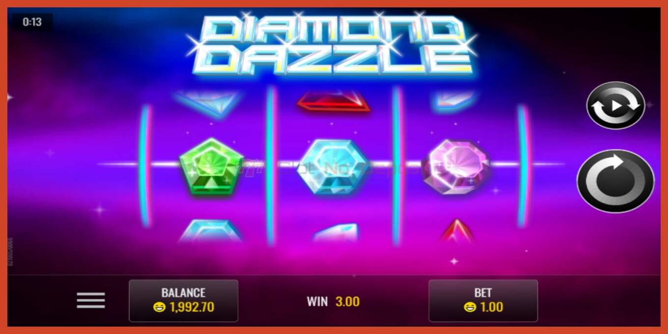 Slot screenshot: Diamond Dazzle no deposit, number - 2