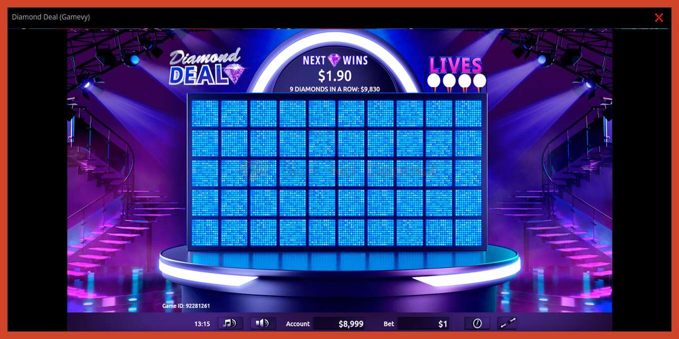 Slot screenshot: Diamond Deal no deposit, number - 1