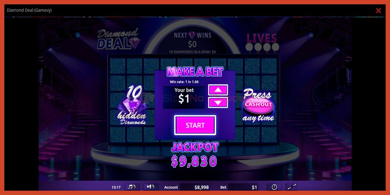 Slot screenshot: Diamond Deal no deposit, number - 5