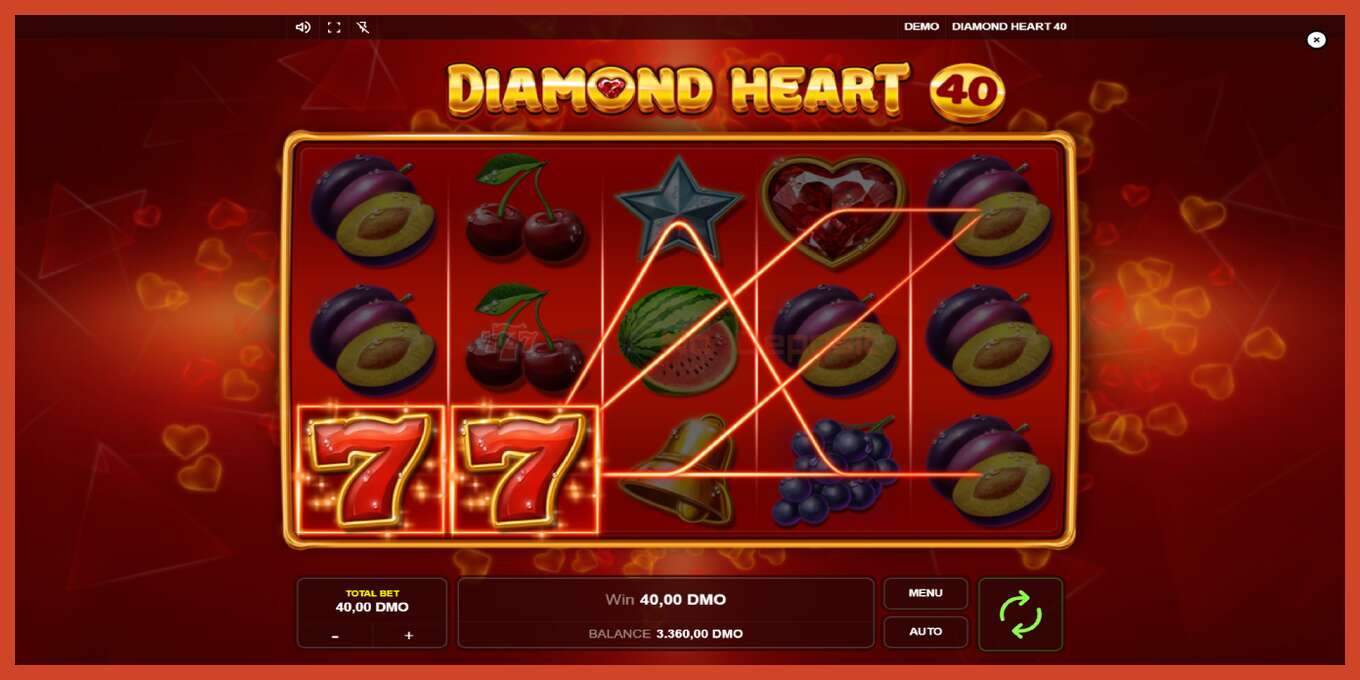 スロットのスクリーンショット: Diamond Heart 40 デポジットなし, 番号 - 4