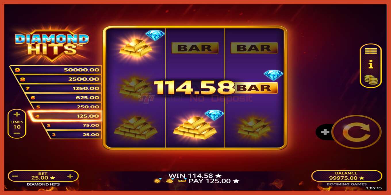 Schermafbeelding van slot: Diamond Hits geen aanbetaling, nummer - 3