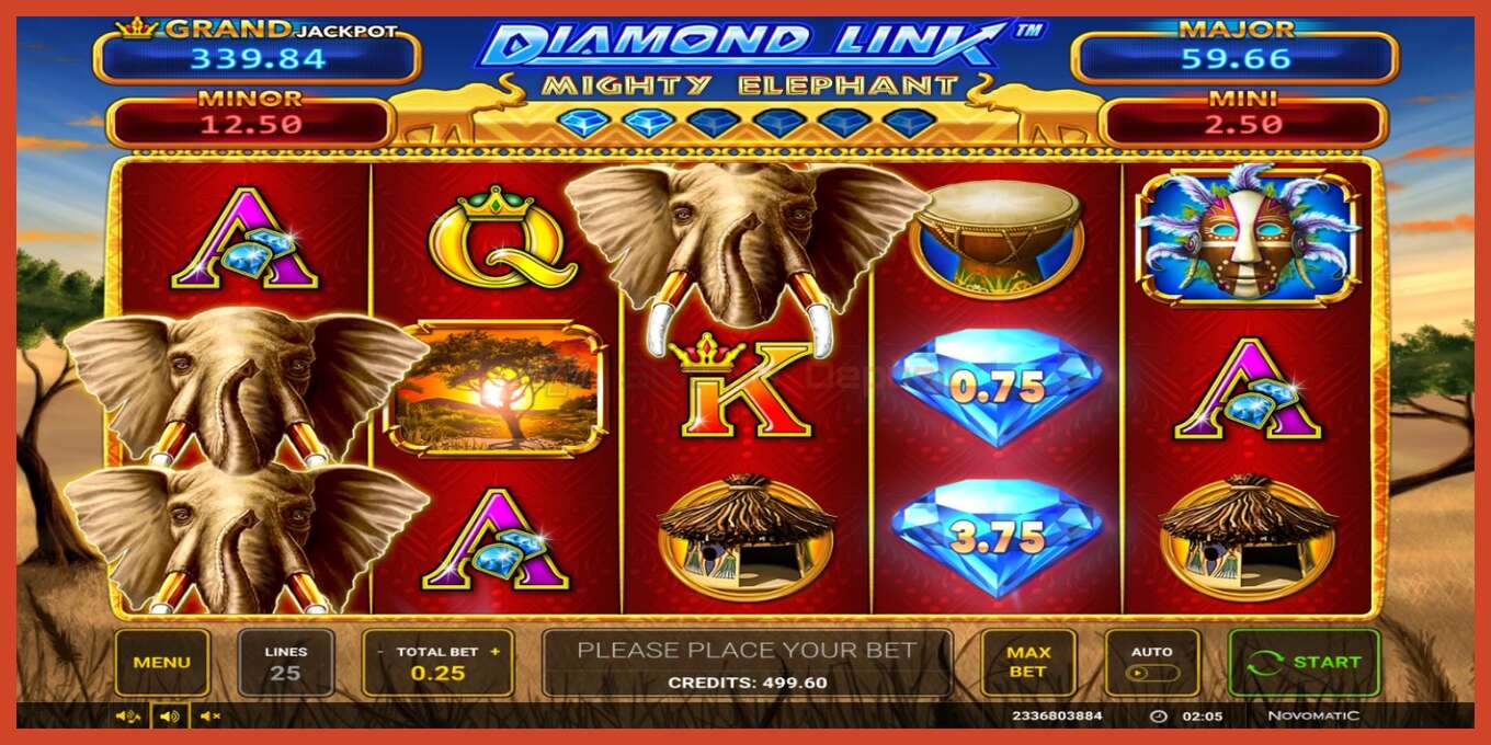 Yuva ekran görüntüsü: Diamond Link: Mighty Elephant depozito yok, sayı - 1