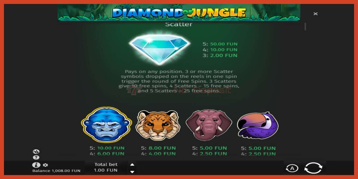 အထိုင်စခရင်ရှော့: Diamond of Jungle အပ်ငွေမရှိပါ။, နံပါတ် - 4