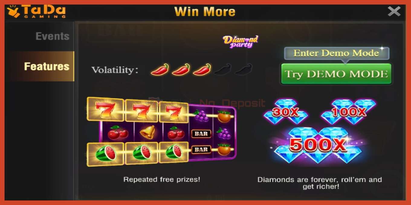 Tangkapan layar slot: Diamond Party tidak ada setoran, nomor - 4