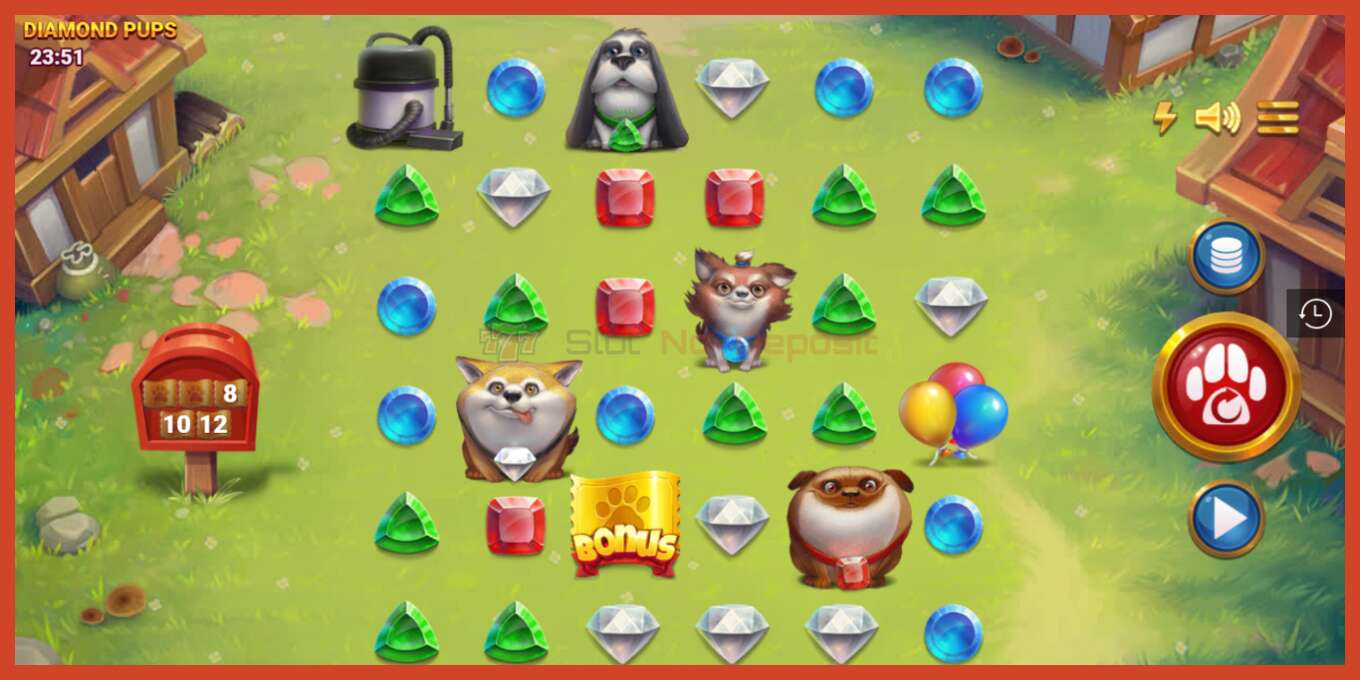 Slot screenshot: Diamond Pups no deposit, number - 1