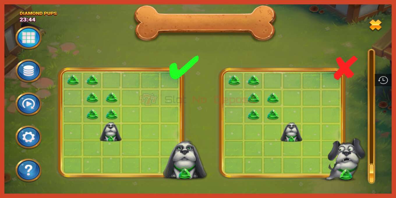 Slot screenshot: Diamond Pups no deposit, number - 5