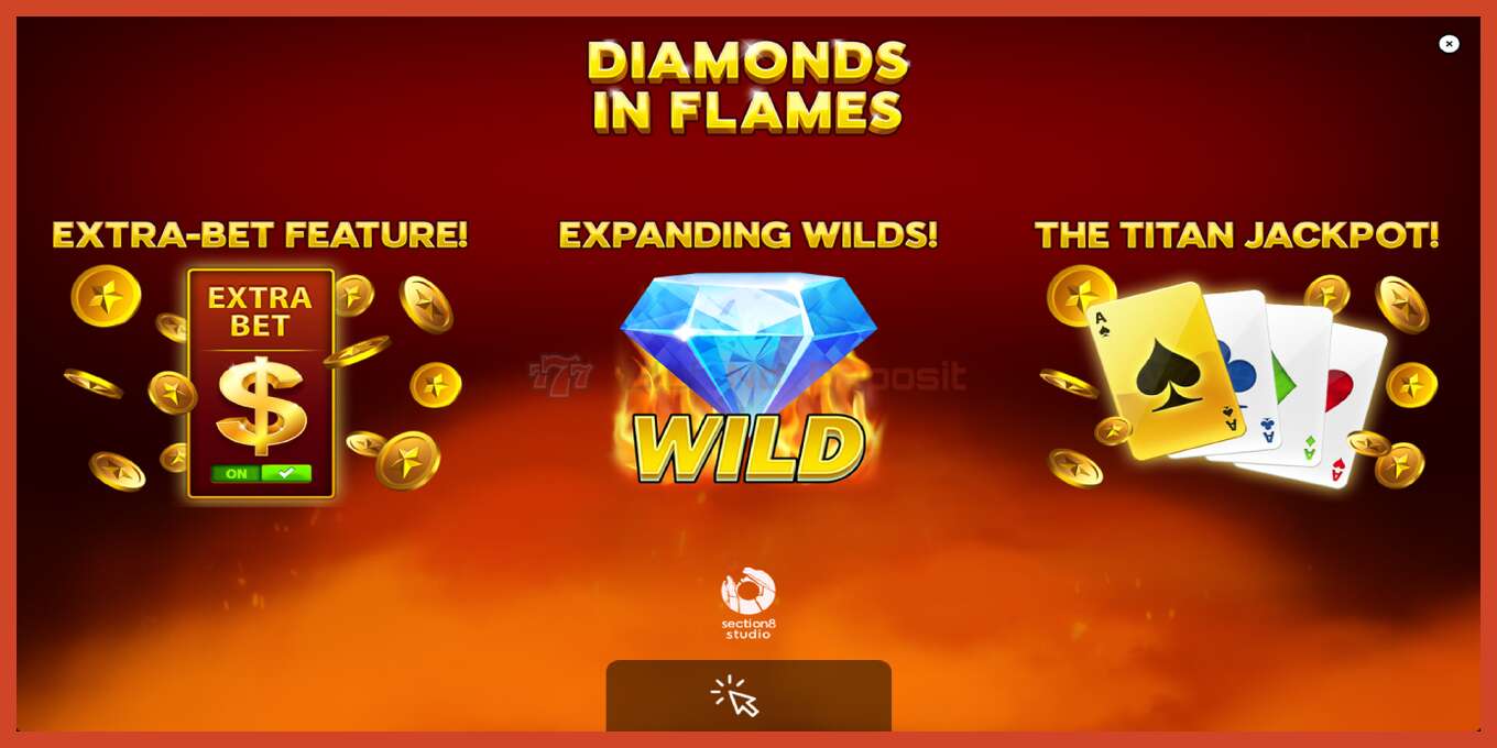 স্লট স্ক্রিনশট: Diamonds in Flames কোন আমানত, সংখ্যা - 1