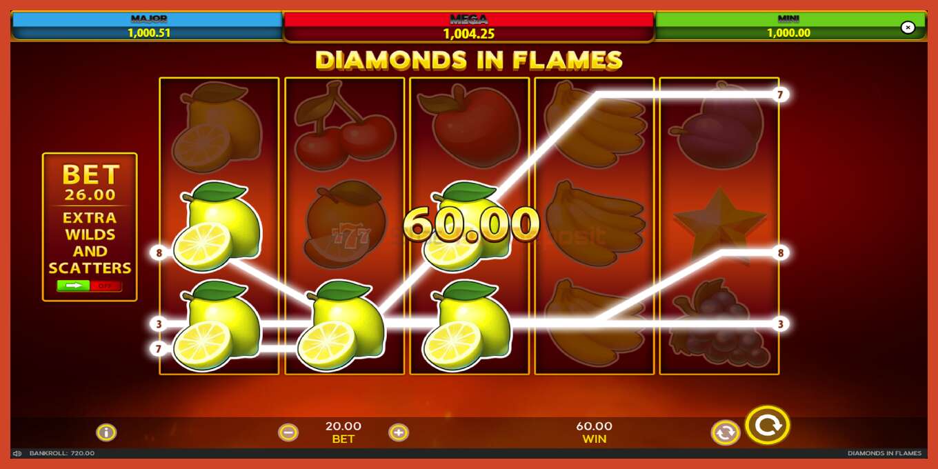 স্লট স্ক্রিনশট: Diamonds in Flames কোন আমানত, সংখ্যা - 3