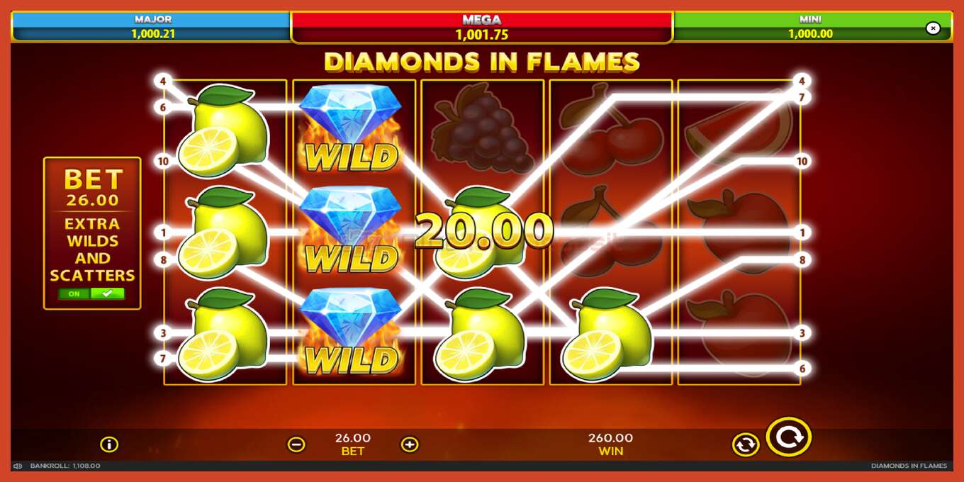 স্লট স্ক্রিনশট: Diamonds in Flames কোন আমানত, সংখ্যা - 6