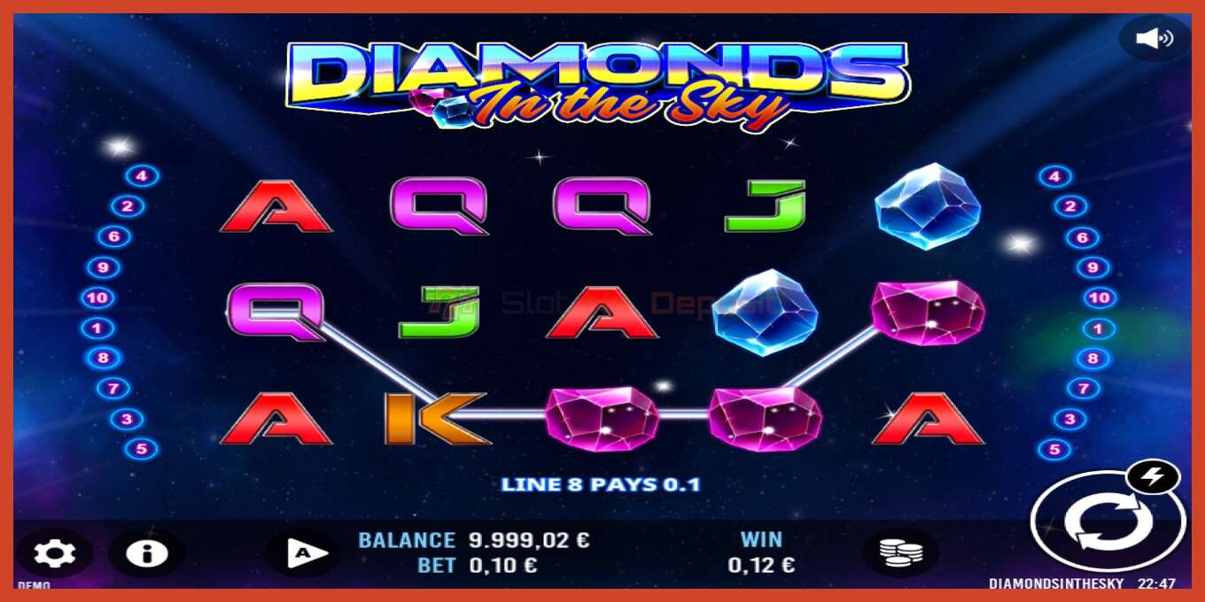 Slot screenshot: Diamonds In The Sky no deposit, number - 2