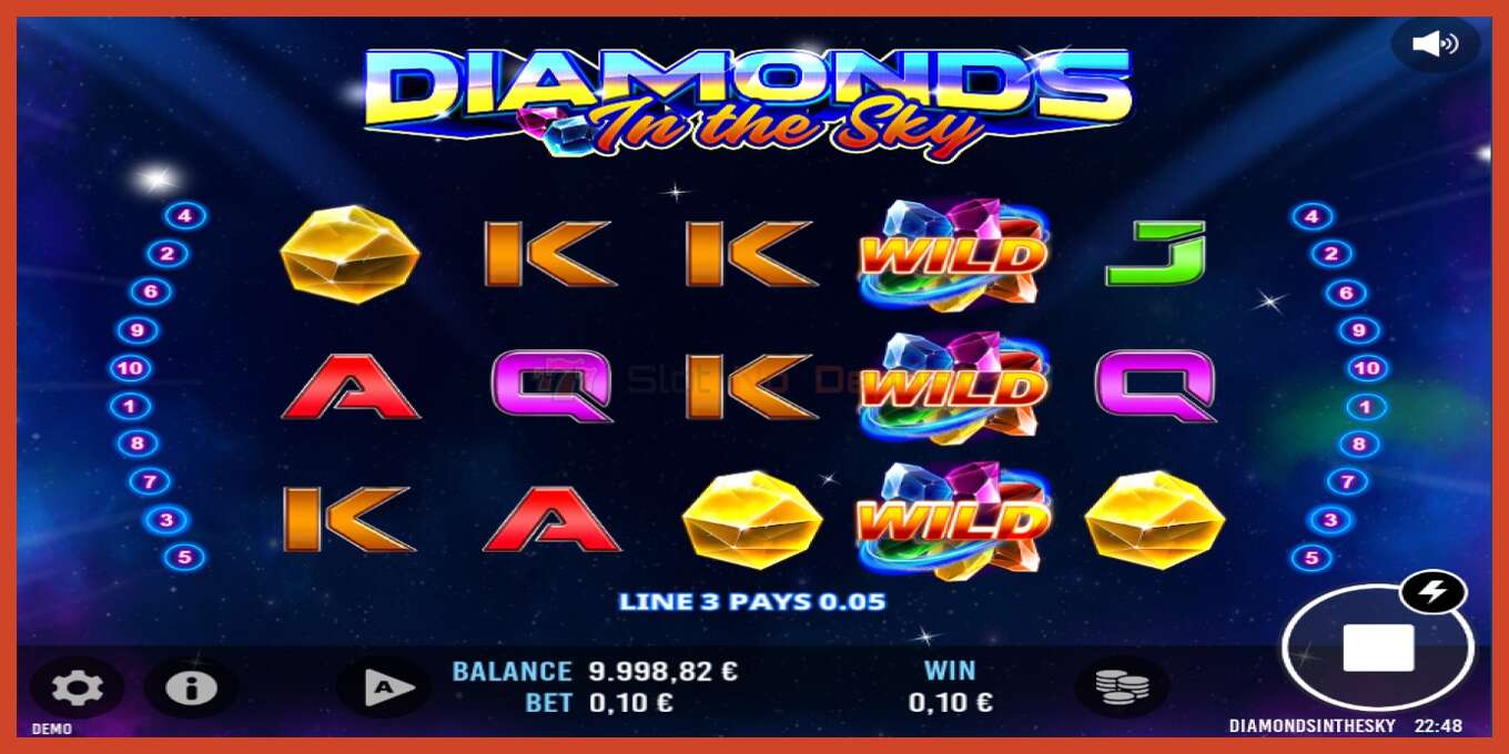 Slot screenshot: Diamonds In The Sky no deposit, number - 3