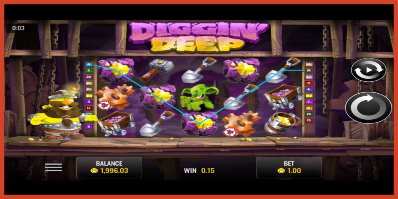 Slot screenshot: Diggin’ Deep no deposit, number - 2