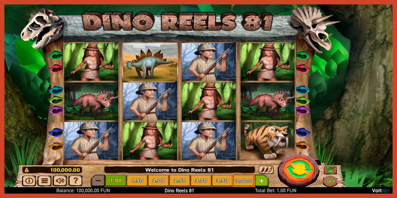 Slot screenshot: Dino Reels 81 no deposit, number - 1