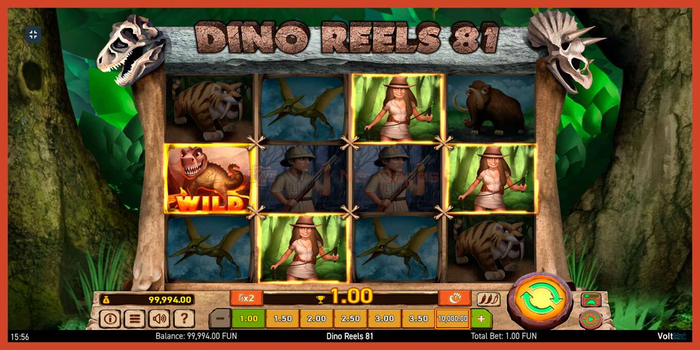 Slot screenshot: Dino Reels 81 no deposit, number - 2