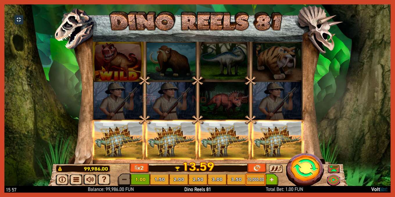 Slot screenshot: Dino Reels 81 no deposit, number - 4