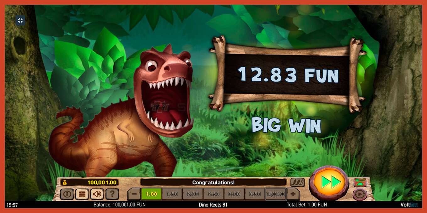 Slot screenshot: Dino Reels 81 no deposit, number - 5