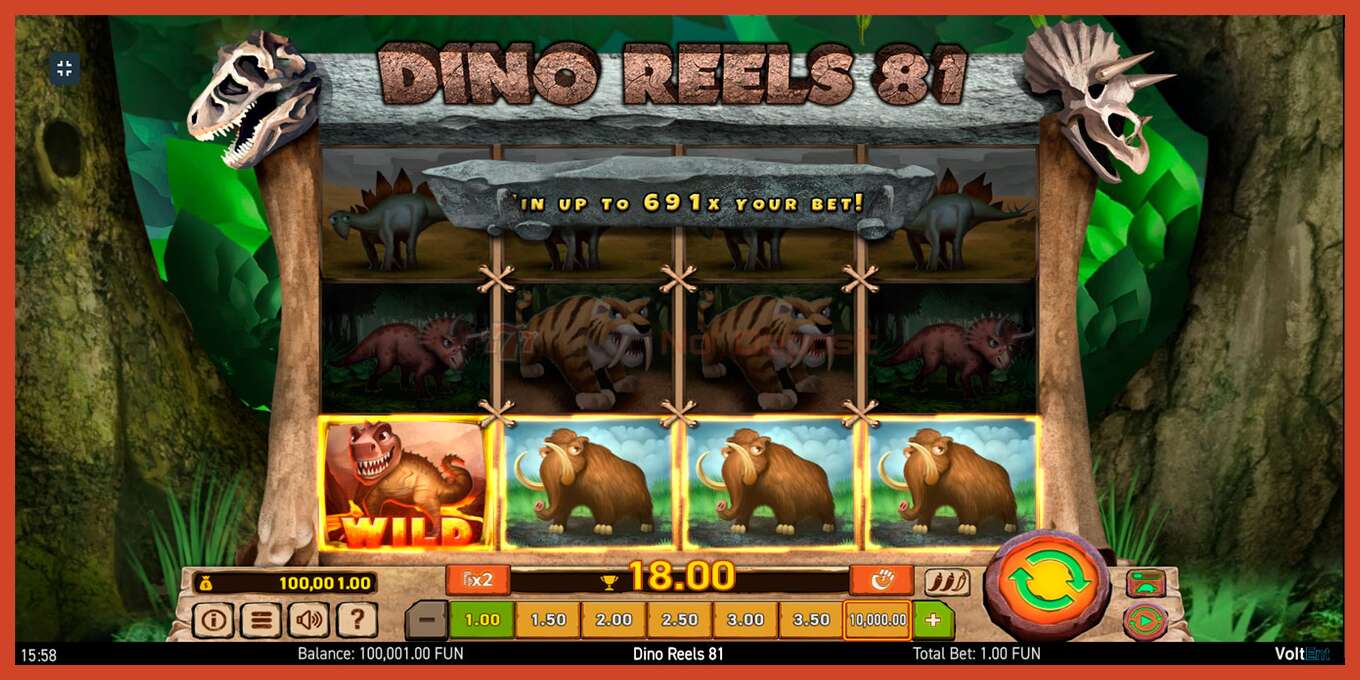 Slot screenshot: Dino Reels 81 no deposit, number - 6