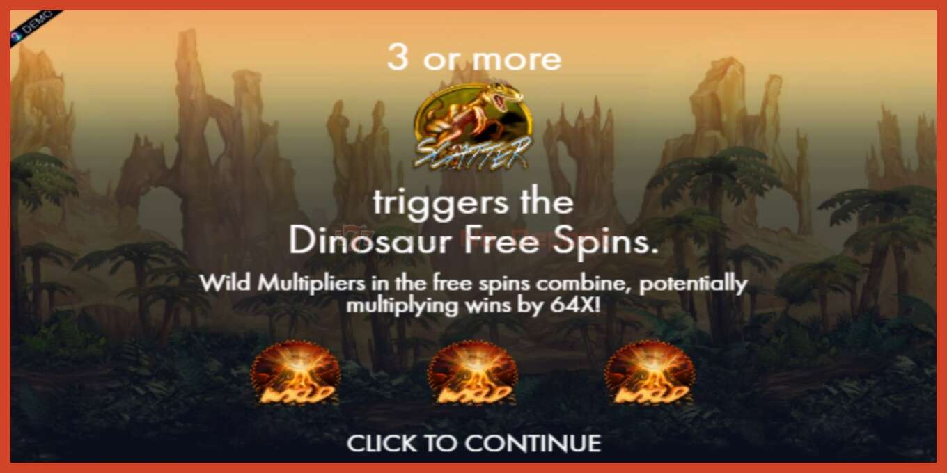 Slot screenshot: Dinosaur Adventure no deposit, number - 1