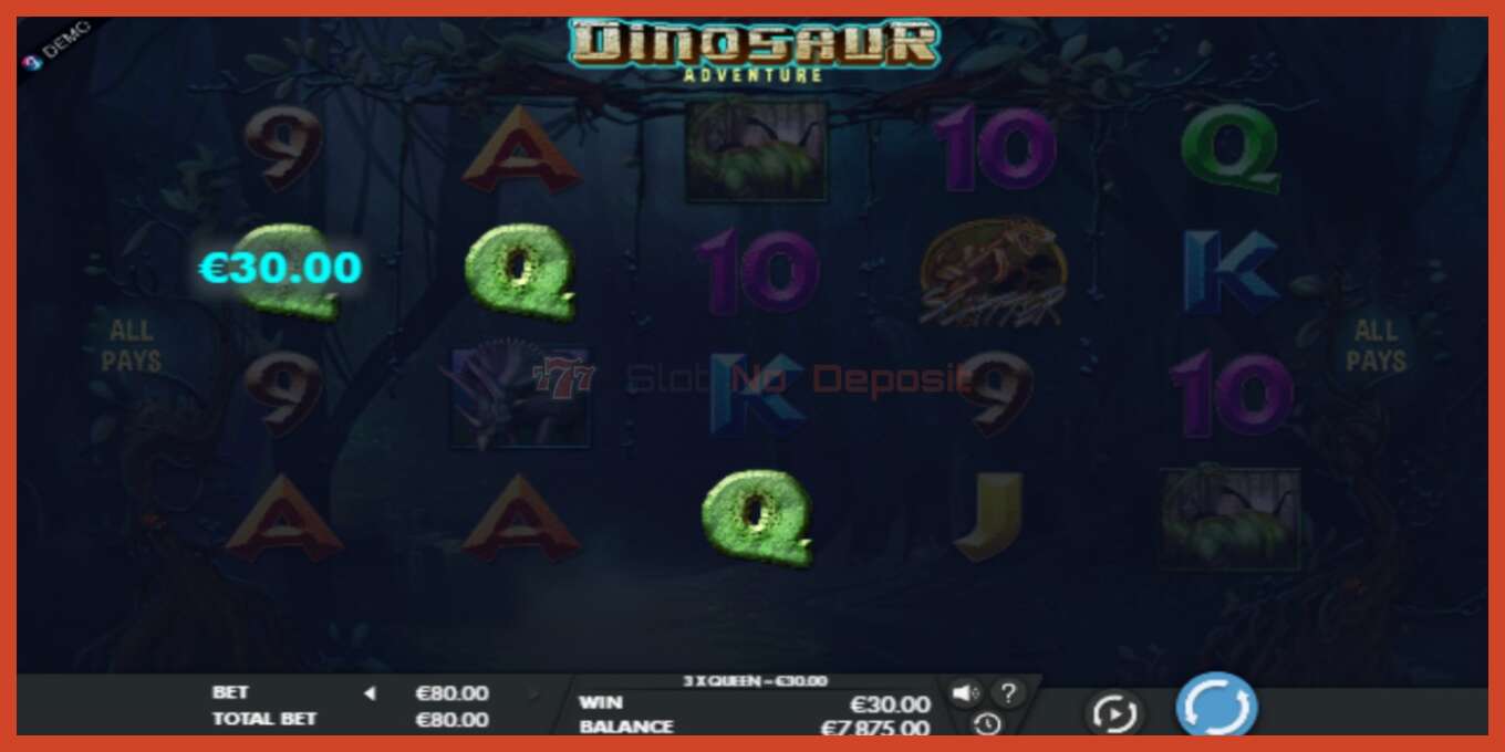 Slot screenshot: Dinosaur Adventure no deposit, number - 3