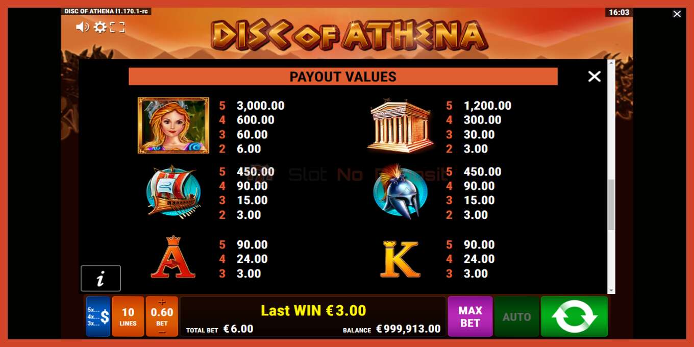 Slot screenshot: Disc of Athena no deposit, number - 7