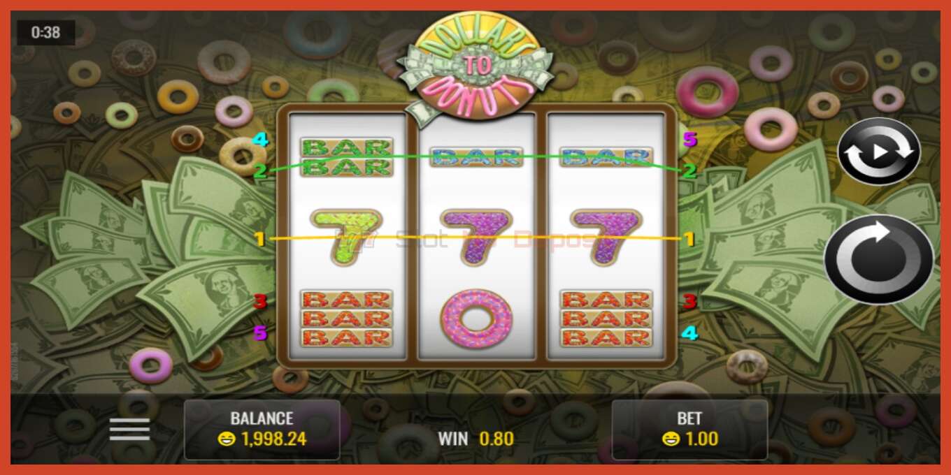 Slot screenshot: Dollars to Donuts no deposit, number - 2