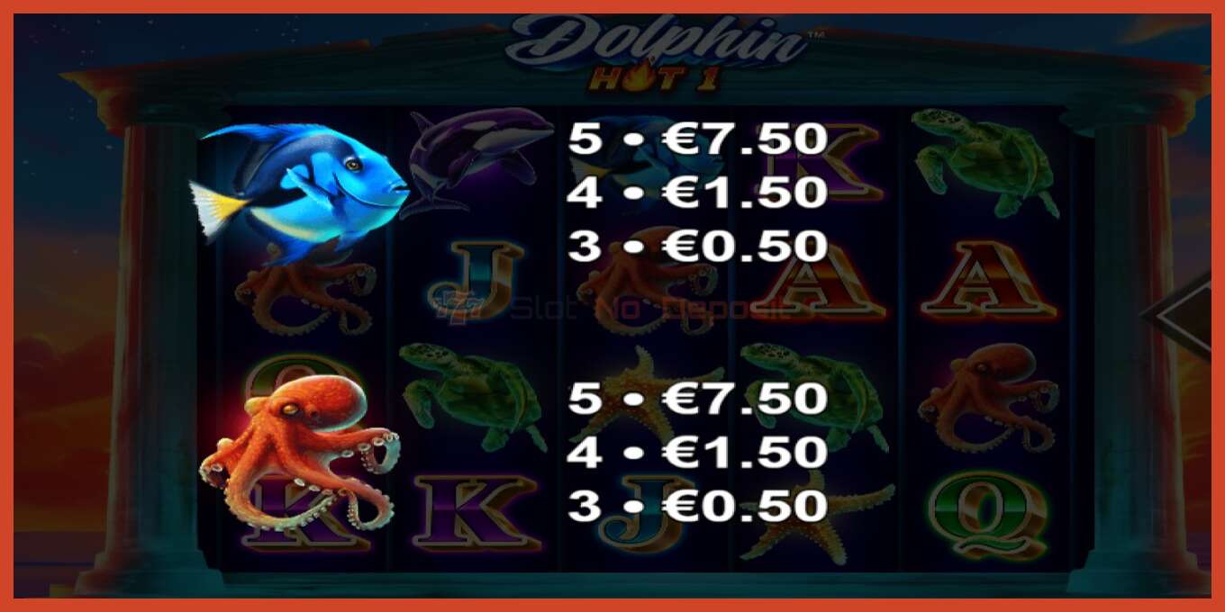 Slot screenshot: Dolphin Hot 1 no deposit, number - 5