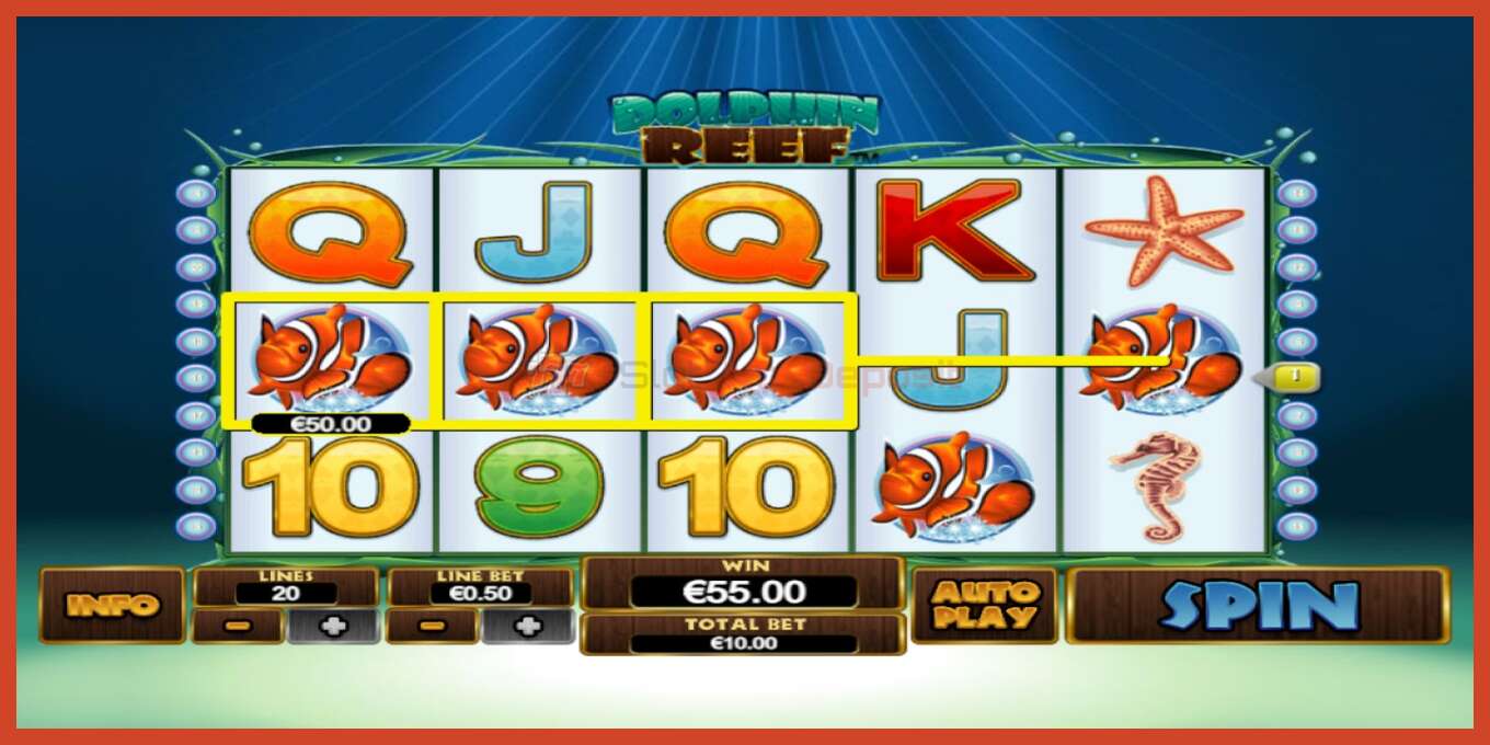 Slot screenshot: Dolphin Reef no deposit, number - 2