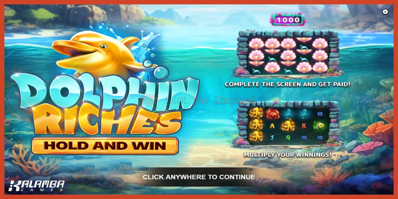 فتحة لقطة الشاشة: Dolphin Riches لا إيداع, رقم - 1