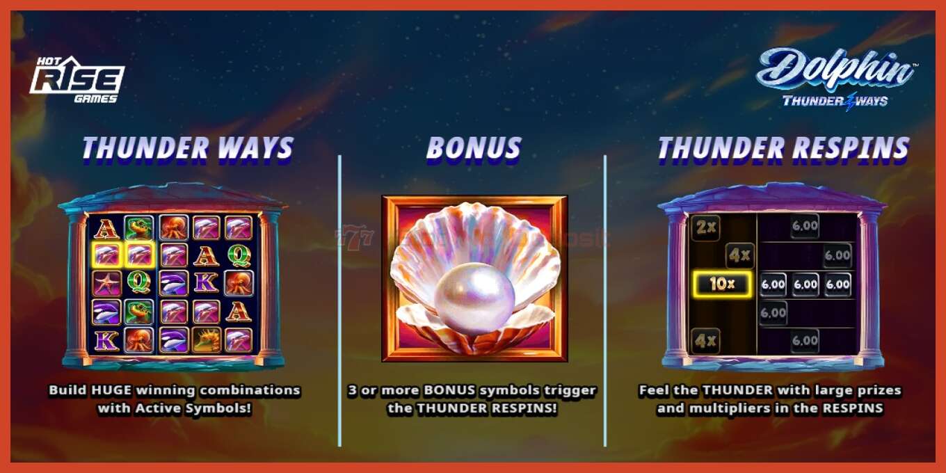 Slot screenshot: Dolphin Thunder Ways no deposit, number - 3