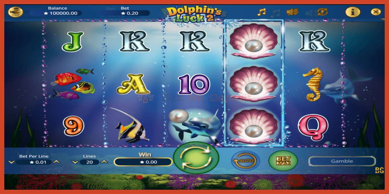 Slot screenshot: Dolphin’s Luck 2 no deposit, number - 1