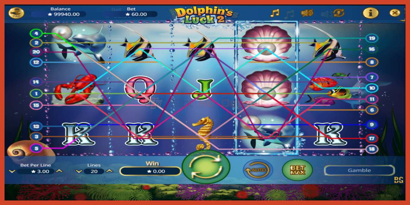 Slot screenshot: Dolphin’s Luck 2 no deposit, number - 2