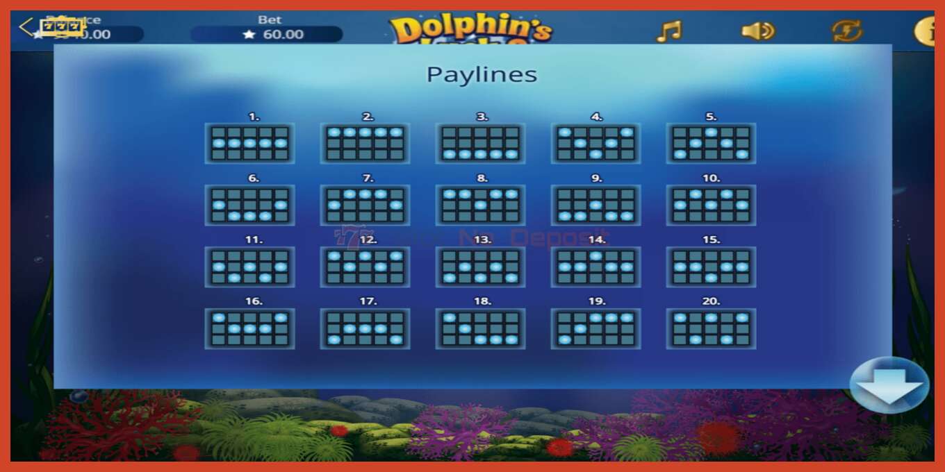 Slot screenshot: Dolphin’s Luck 2 no deposit, number - 5