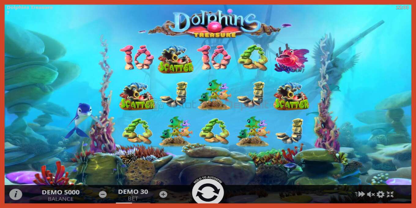 Slot screenshot: Dolphins Treasure no deposit, number - 1