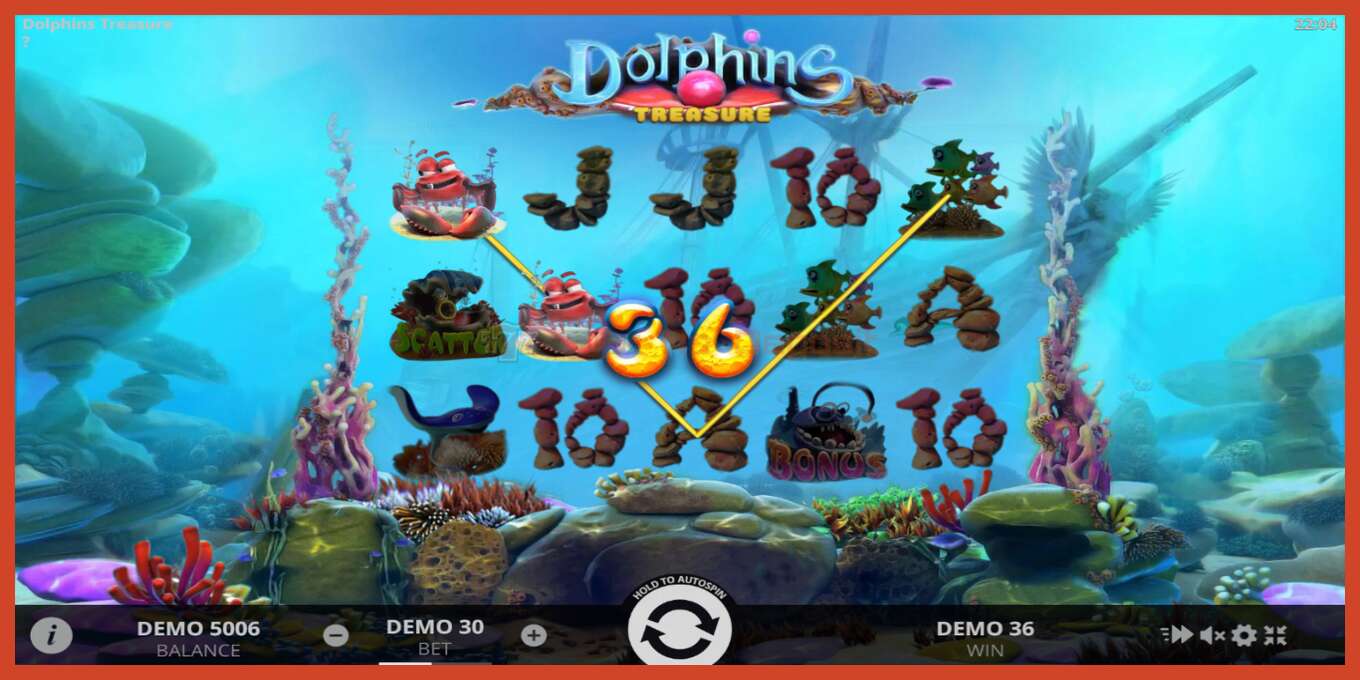 Slot screenshot: Dolphins Treasure no deposit, number - 2