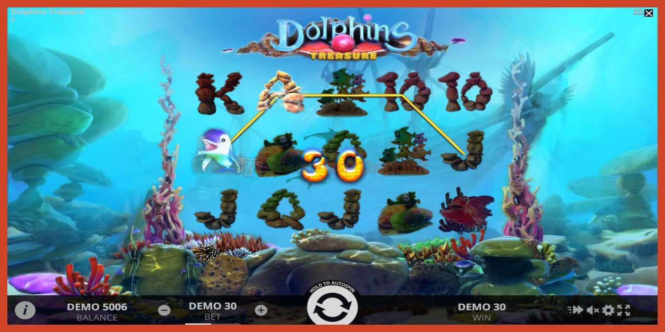 Slot screenshot: Dolphins Treasure no deposit, number - 3