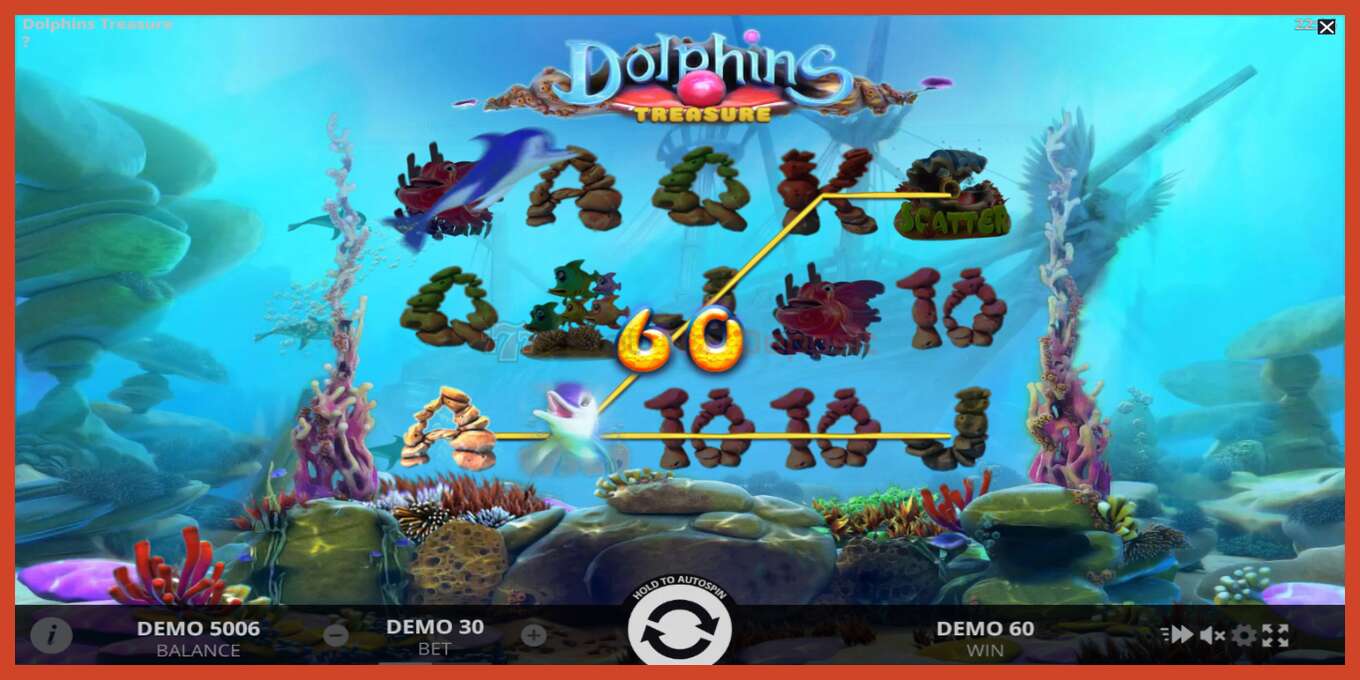 Slot screenshot: Dolphins Treasure no deposit, number - 4