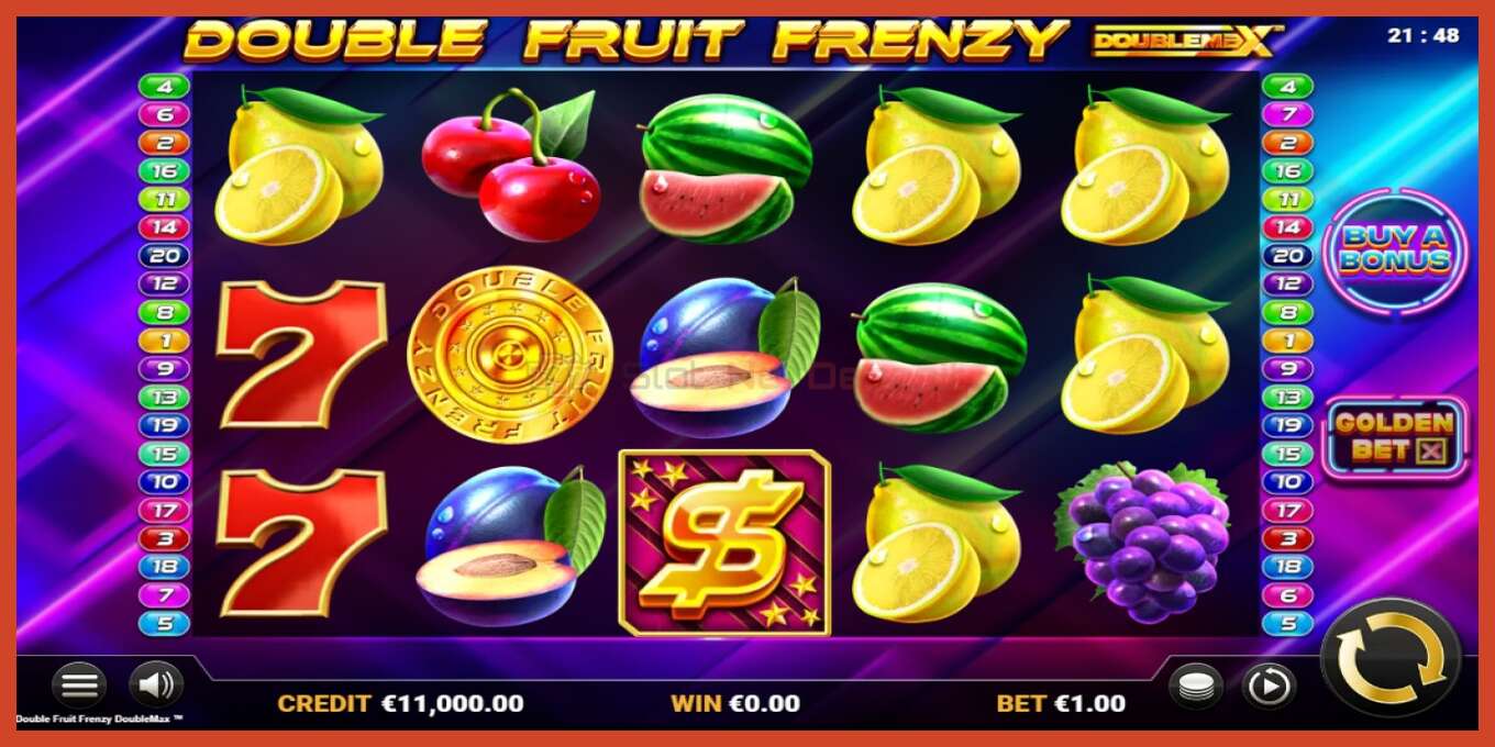 Slot skærmbillede: Double Fruit Frenzy DoubleMax intet depositum, antal - 1