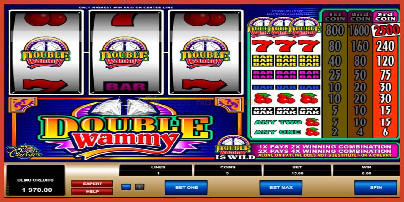 Slot screenshot: Double Wammy no deposit, number - 2