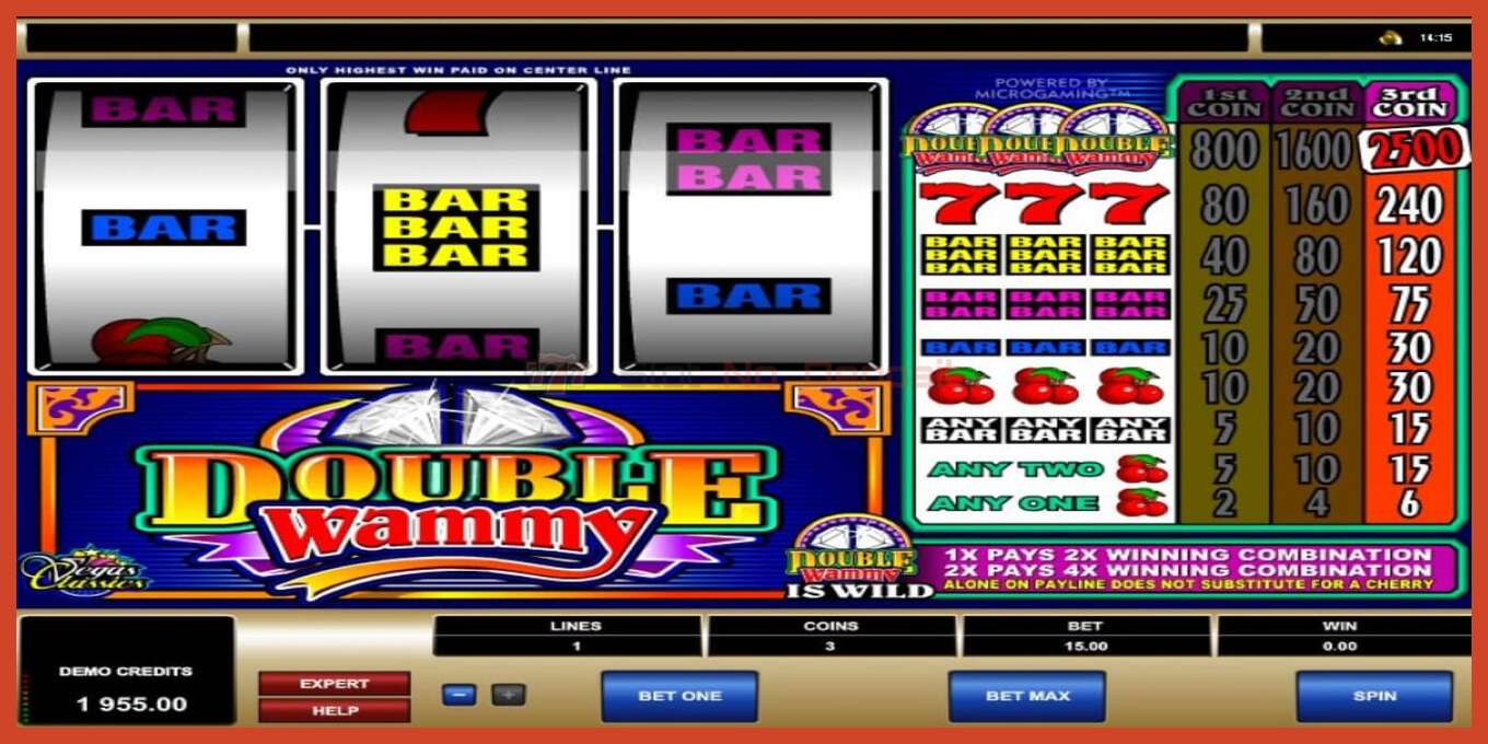 Slot screenshot: Double Wammy no deposit, number - 3