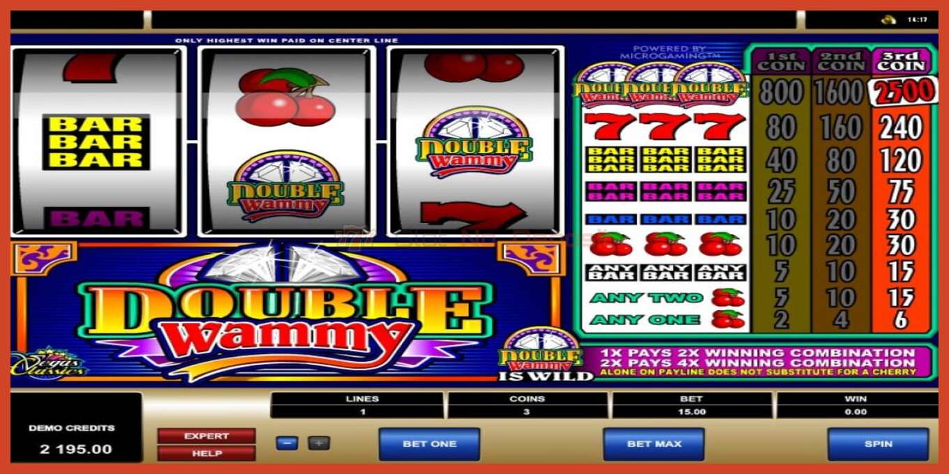 Slot screenshot: Double Wammy no deposit, number - 6