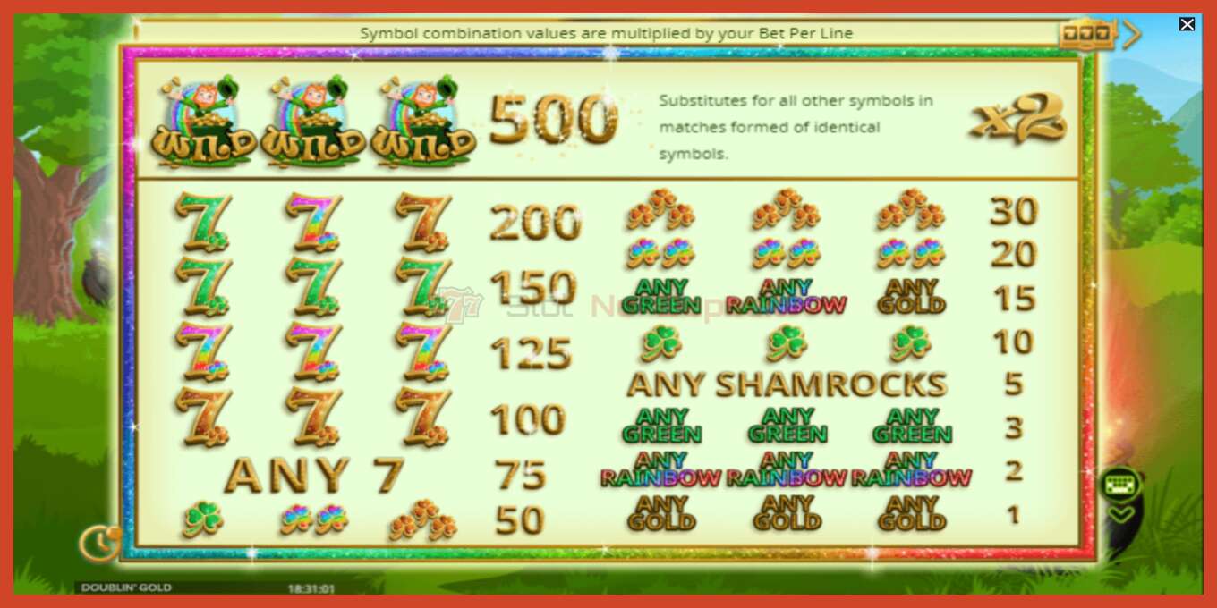 Slot screenshot: Doublin Gold no deposit, number - 5