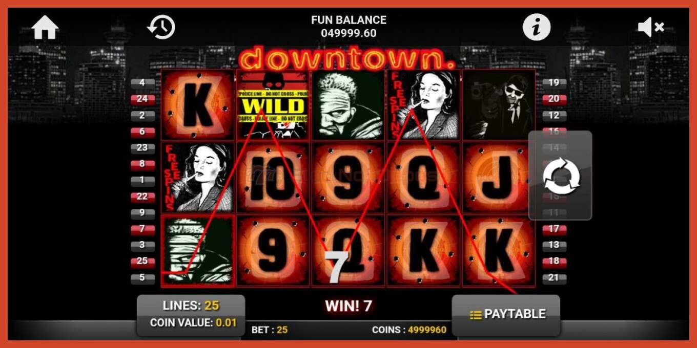 Slot screenshot: Downtown no deposit, number - 2