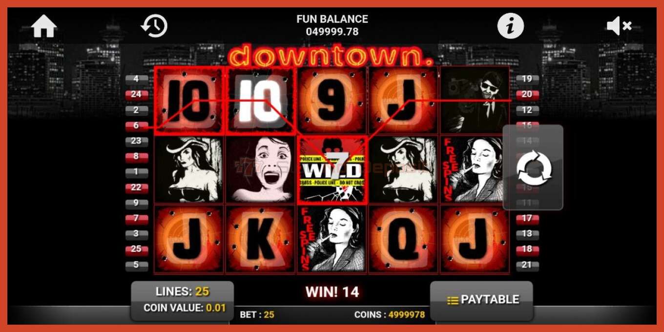 Slot screenshot: Downtown no deposit, number - 3